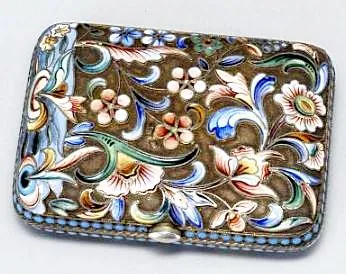 RUSSIAN ENAMELED SILVER BOX